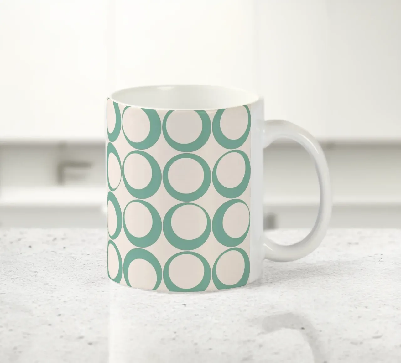 Blu menta Retro Loops Vibe nostalgico tazza in ceramica da Timeless moderna