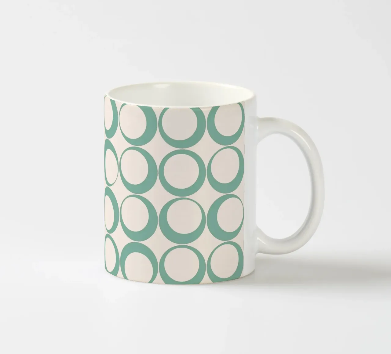 Blu menta Retro Loops Vibe nostalgico tazza in ceramica da Timeless moderna