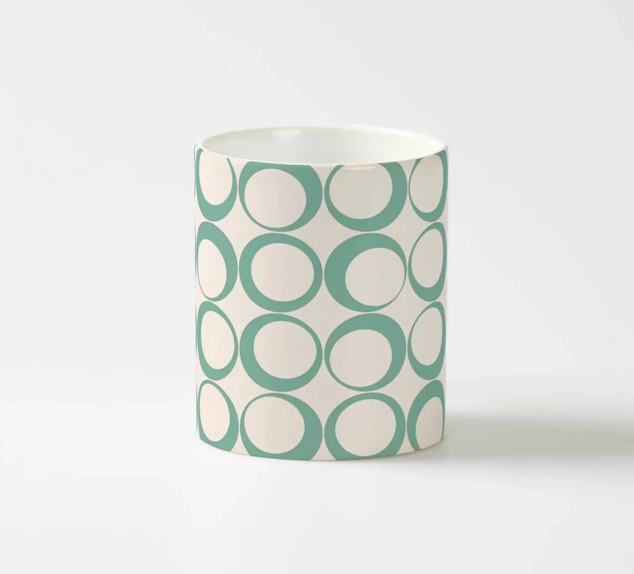 Blu menta Retro Loops Vibe nostalgico tazza in ceramica da Timeless moderna