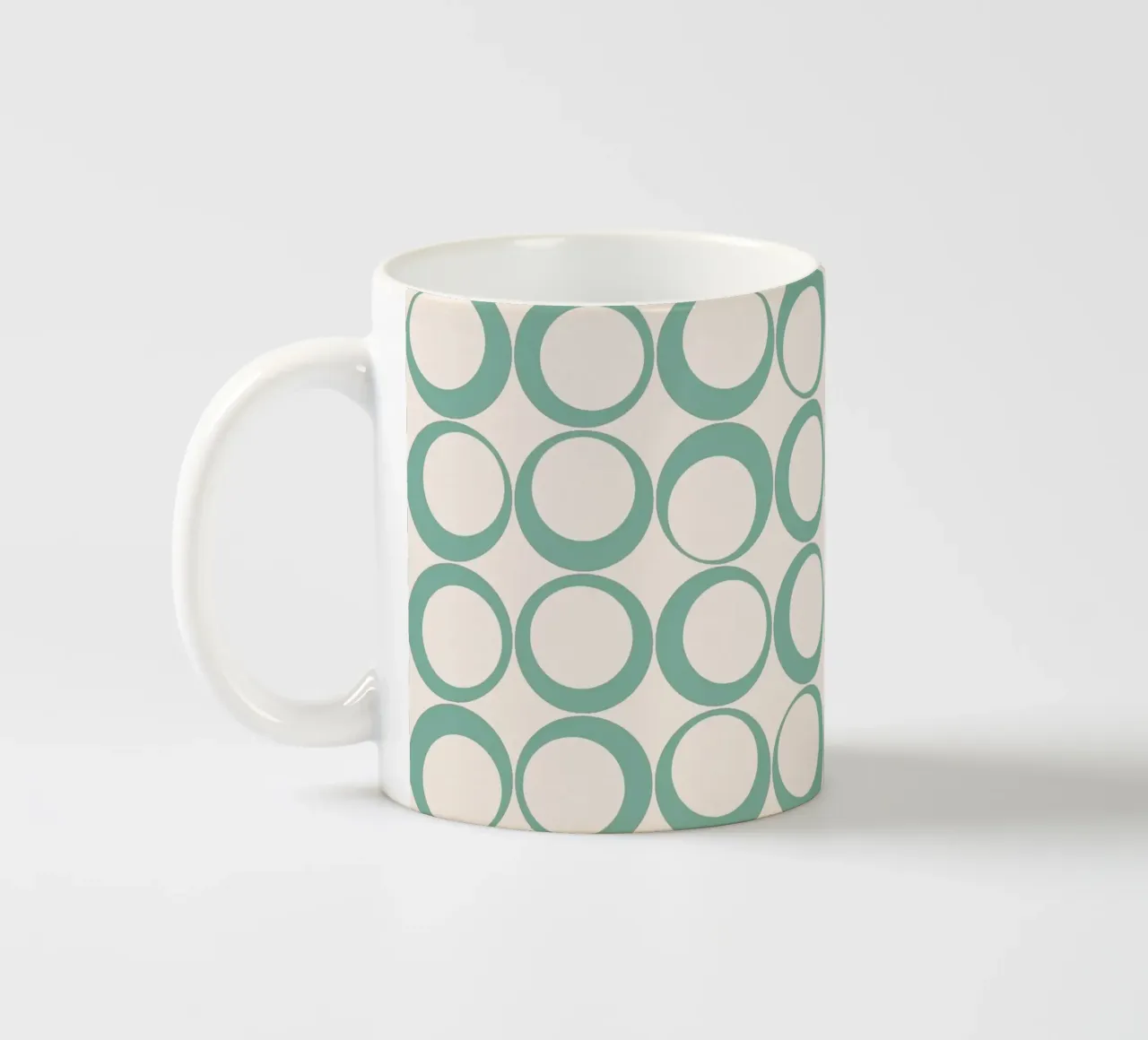 Blu menta Retro Loops Vibe nostalgico tazza in ceramica da Timeless moderna