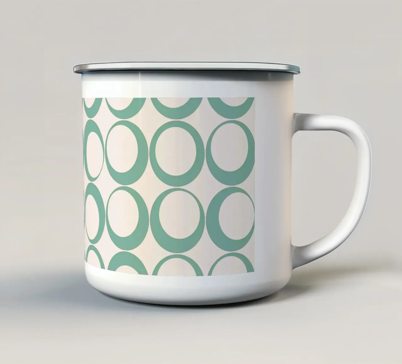 Blu menta Retro Loops Vibe nostalgico tazza in smalto da Timeless moderna