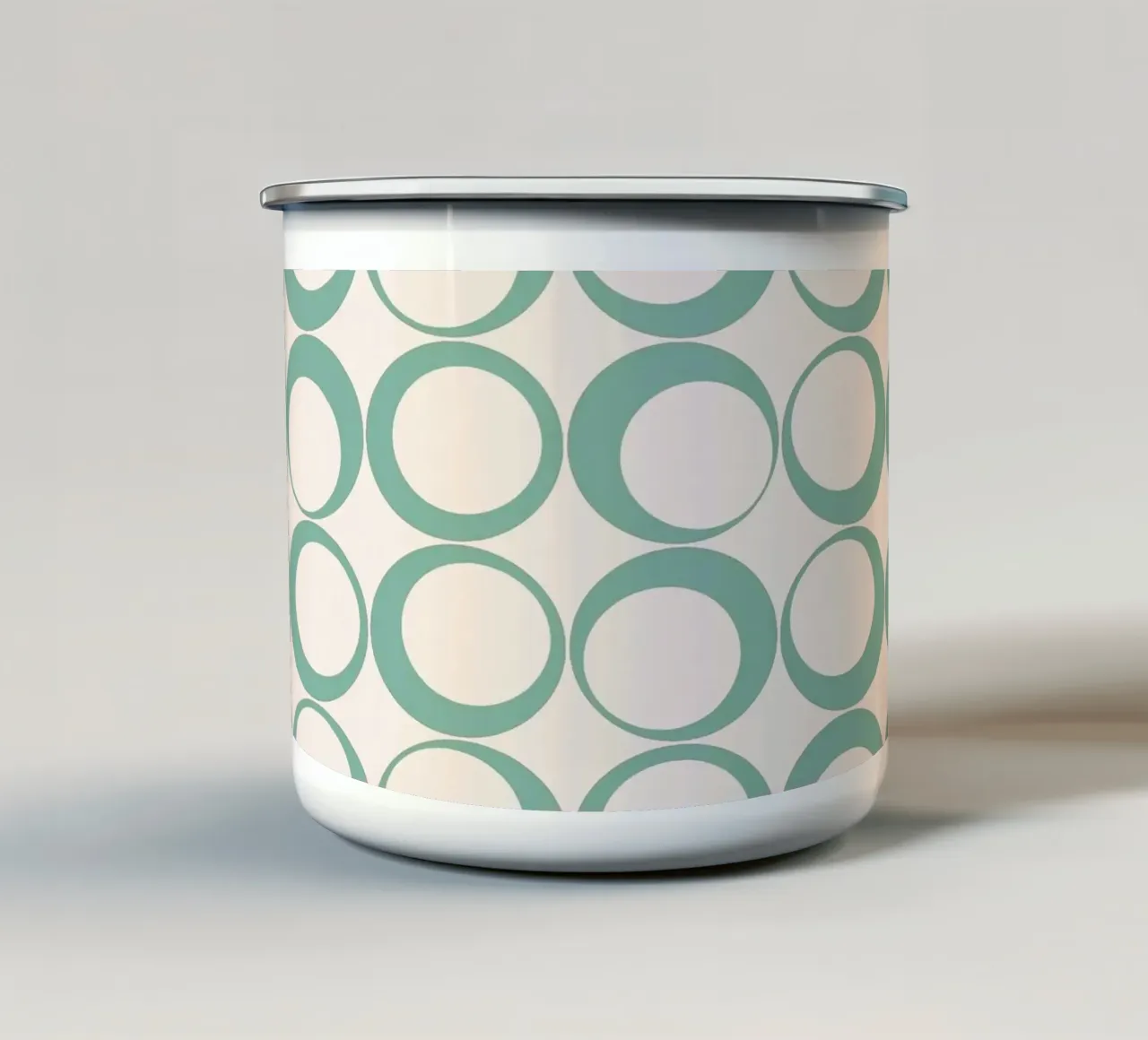 Blu menta Retro Loops Vibe nostalgico tazza in smalto da Timeless moderna