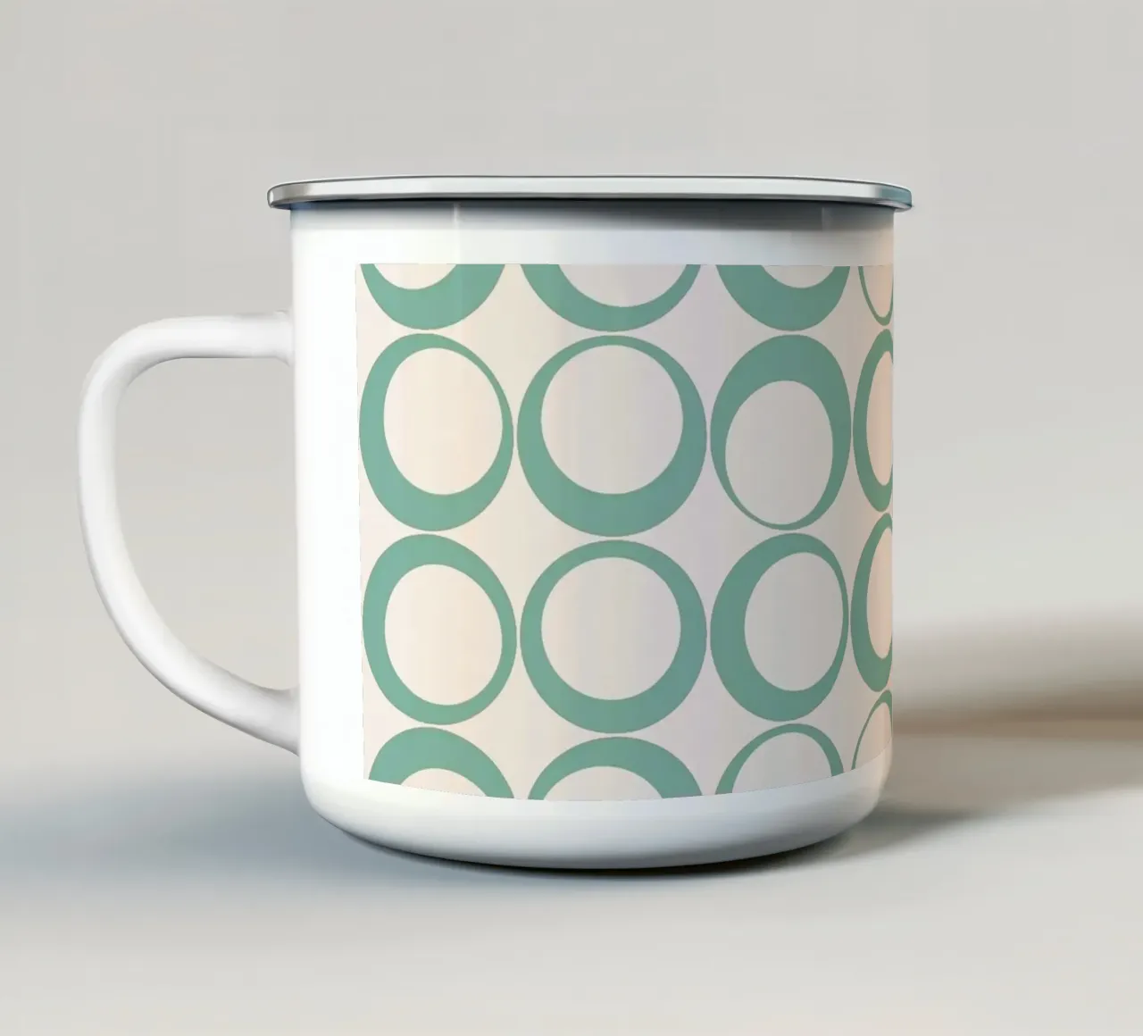 Blu menta Retro Loops Vibe nostalgico tazza in smalto da Timeless moderna