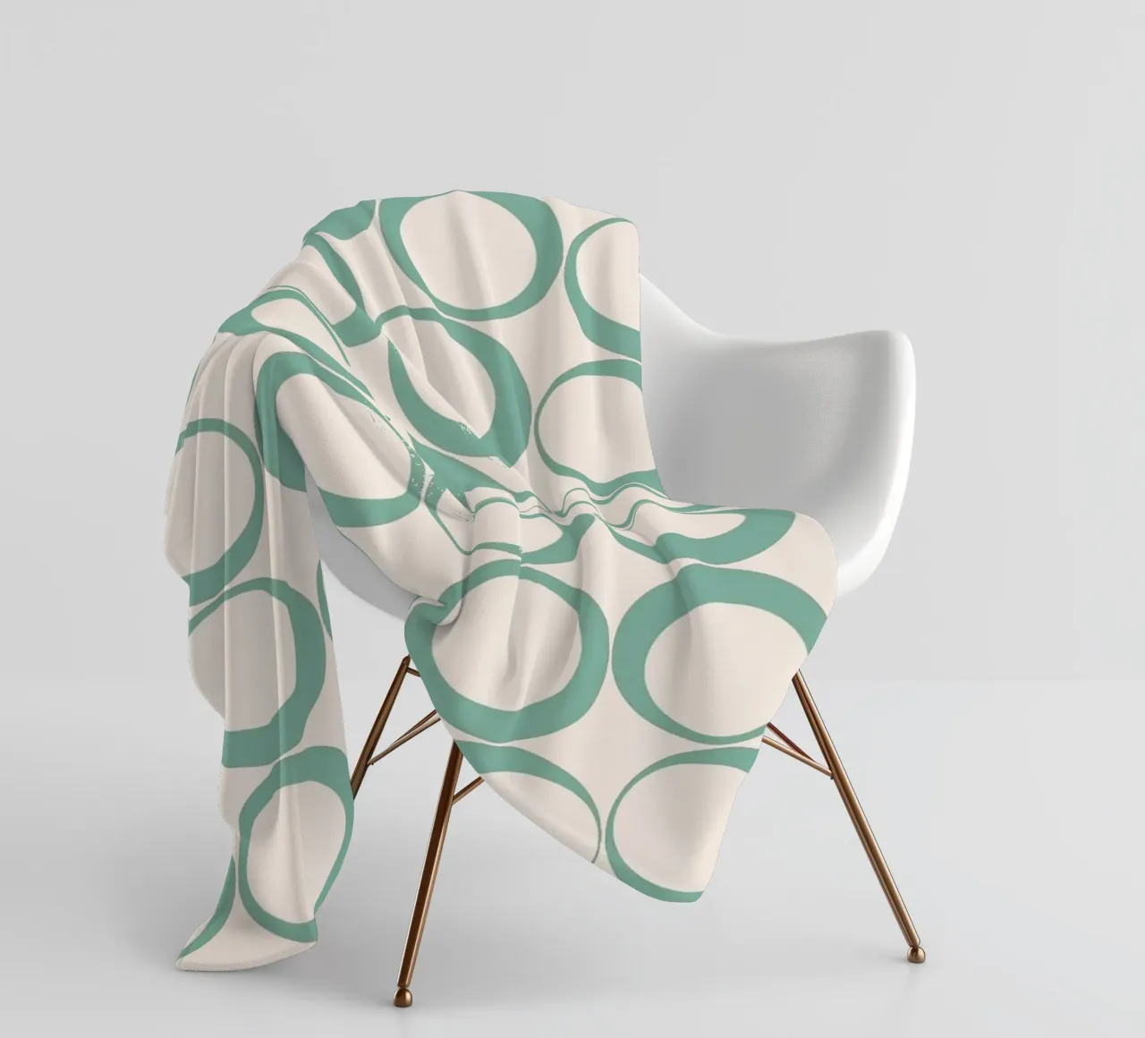 Blu menta Retro Loops Vibe nostalgico coperta in pile da Timeless moderna