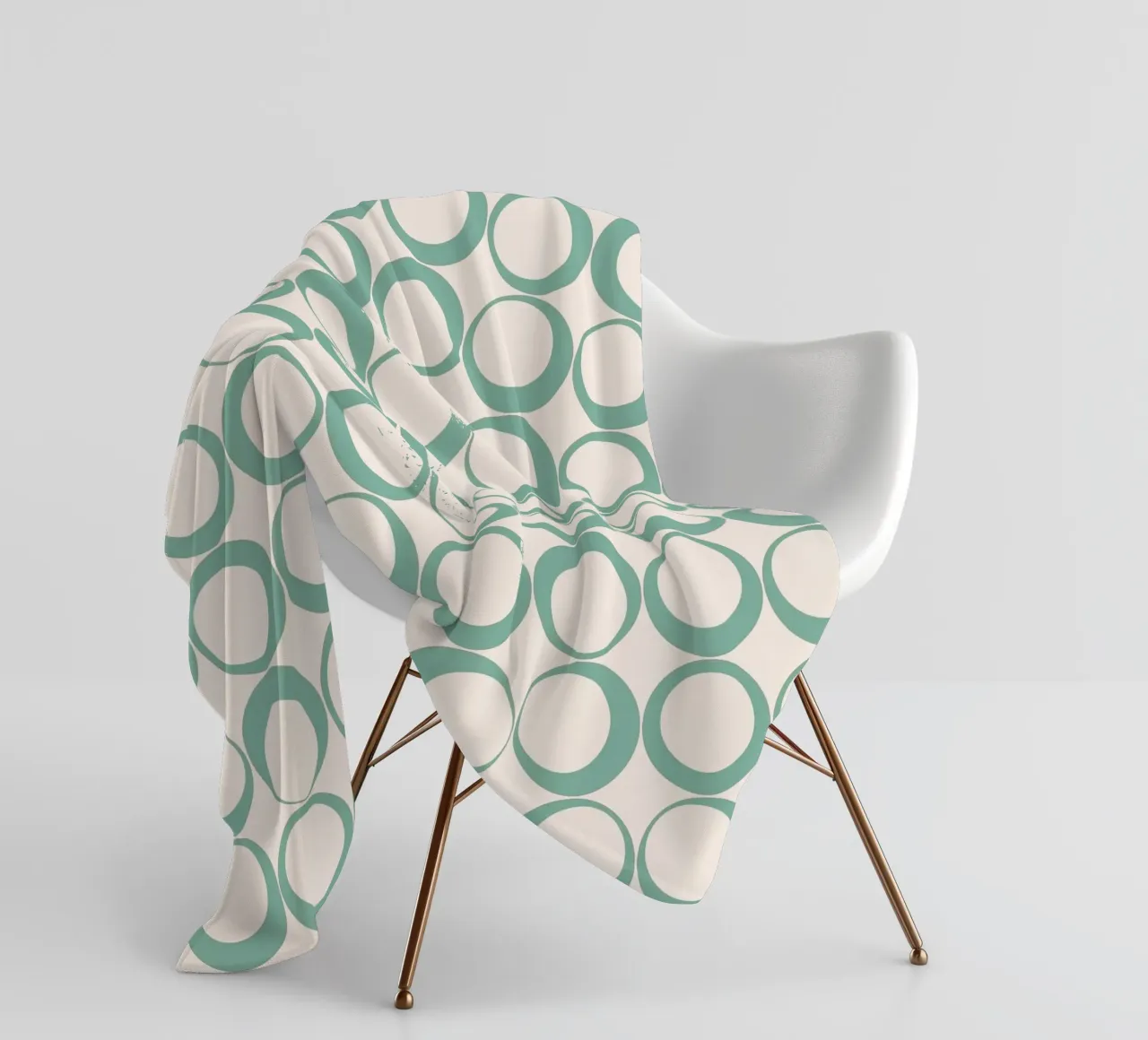 Blu menta Retro Loops Vibe nostalgico coperta in pile da Timeless moderna