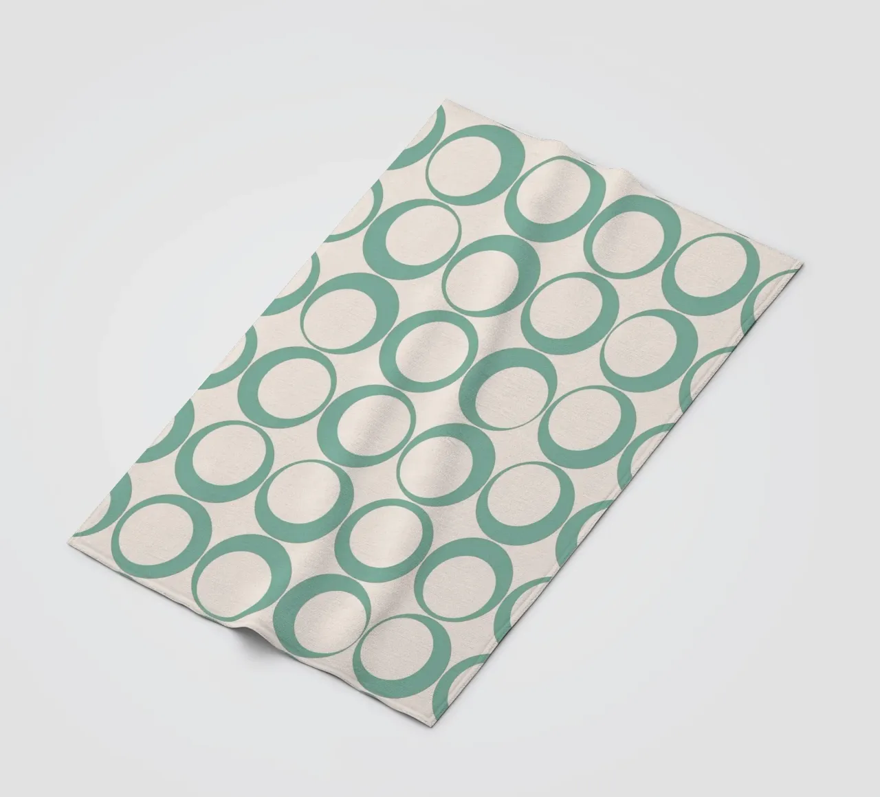 Blu menta Retro Loops Vibe nostalgico coperta in pile da Timeless moderna