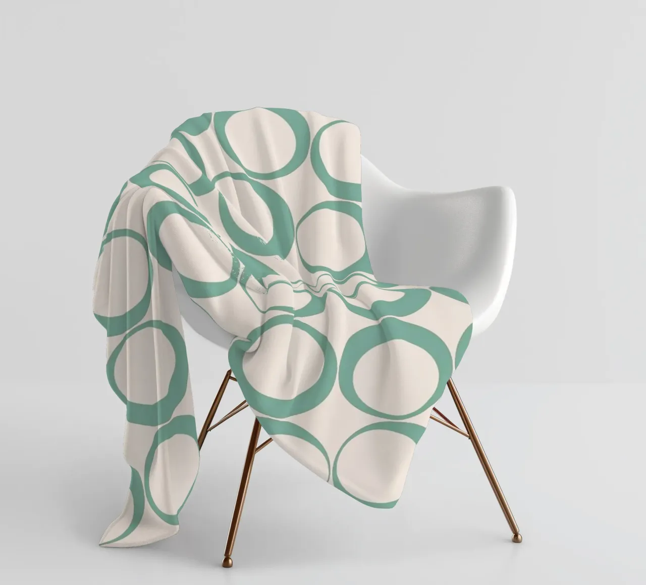 Blu menta Retro Loops Vibe nostalgico coperta in pile da Timeless moderna