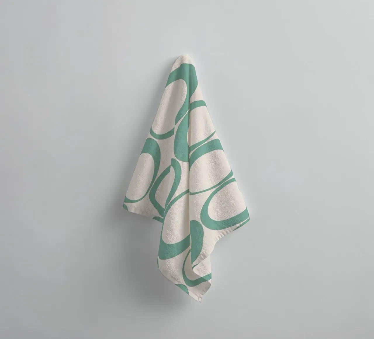 Blu menta Retro Loops Vibe nostalgico asciugamano da bagno da Timeless moderna