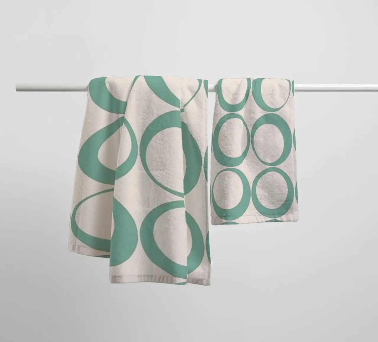 Blu menta Retro Loops Vibe nostalgico asciugamano da bagno da Timeless moderna