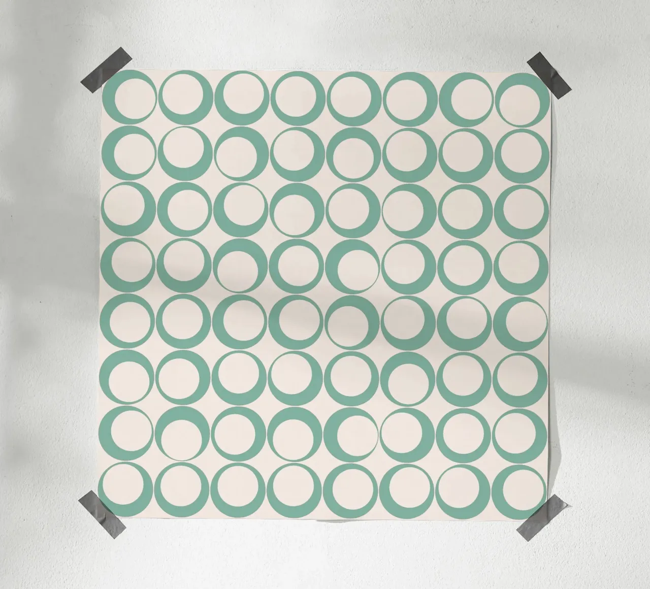 Blu menta Retro Loops Vibe nostalgico carta hahnemühle da Timeless moderna