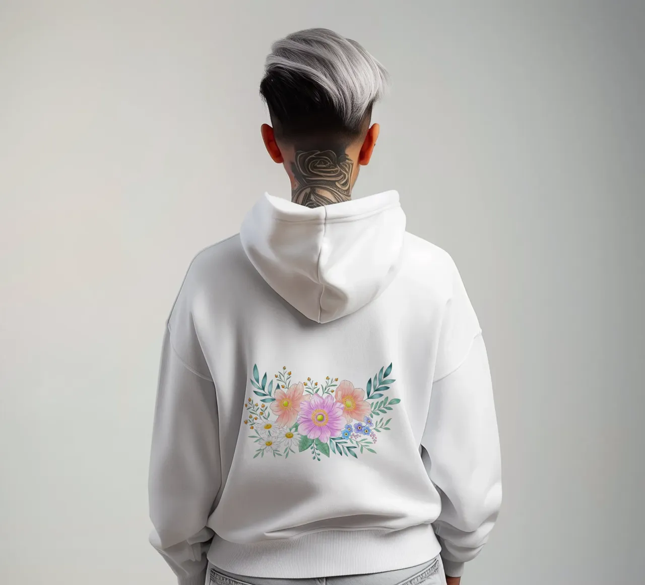 Marco de flores con un toque primaveral. Espacio para su propio texto sudadera con capucha de CalliLetters