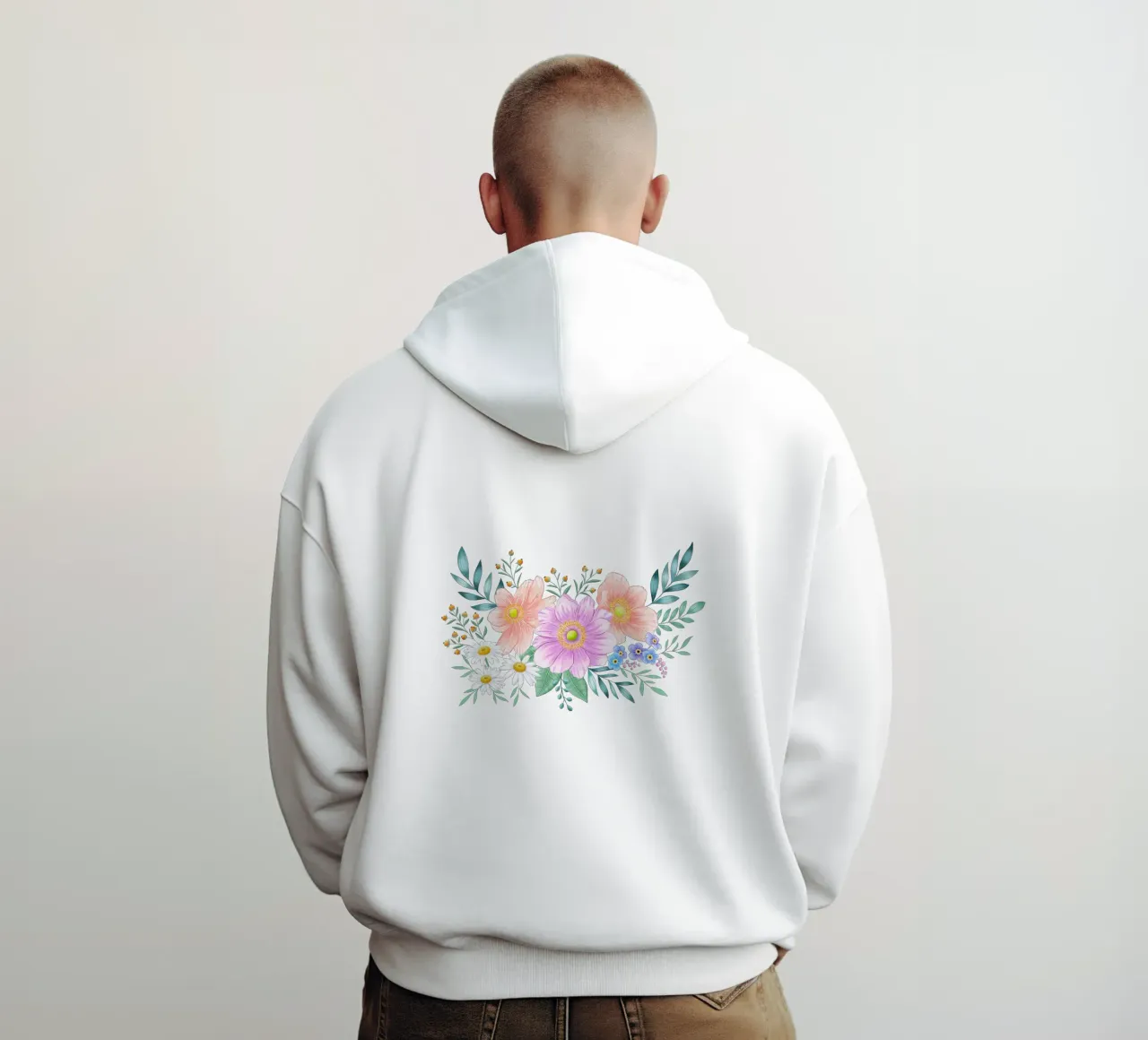 Marco de flores con un toque primaveral. Espacio para su propio texto sudadera con capucha de CalliLetters