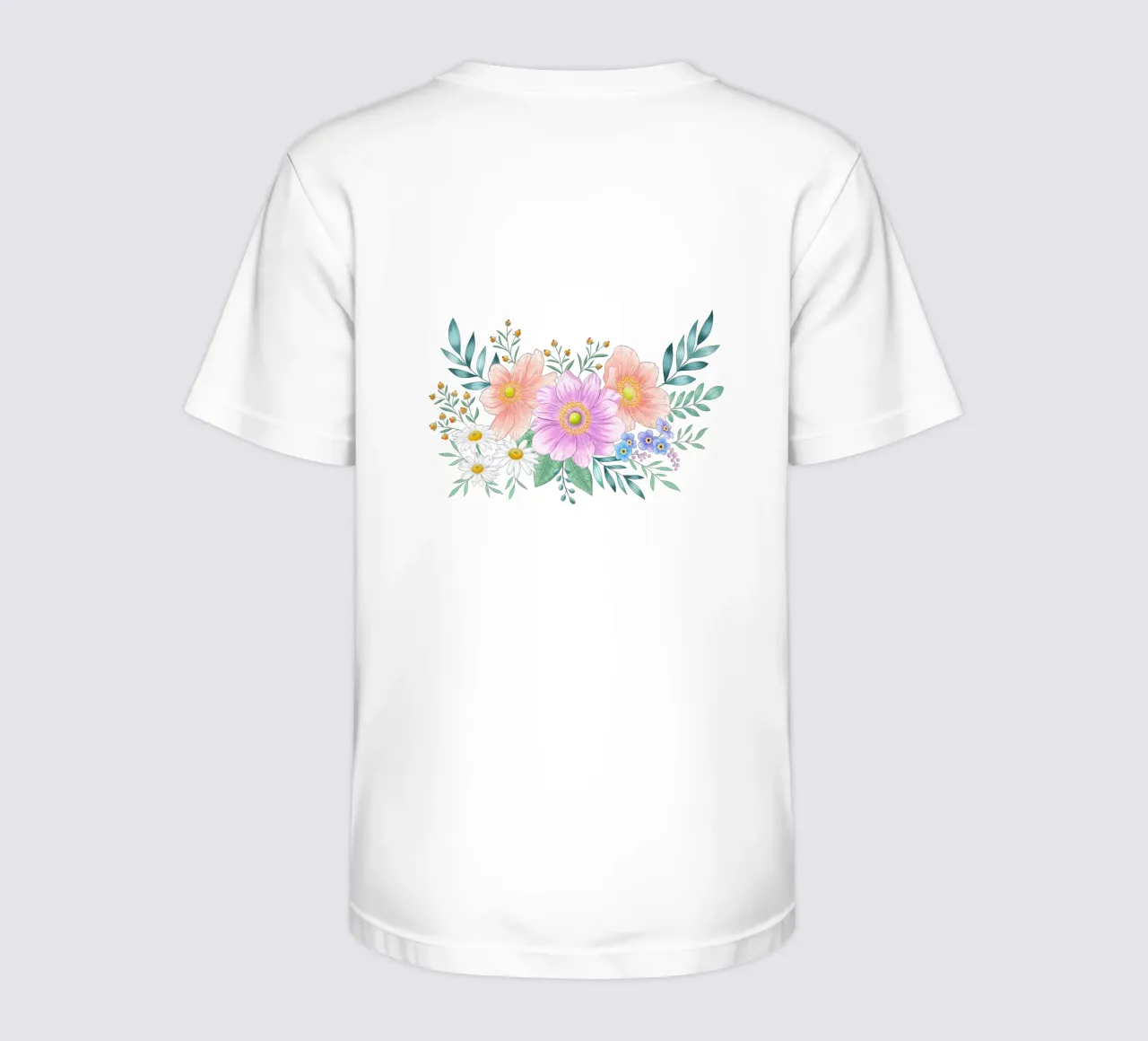 Flower frame with spring flair. Space for your own text kids t-shirt by CalliLetters