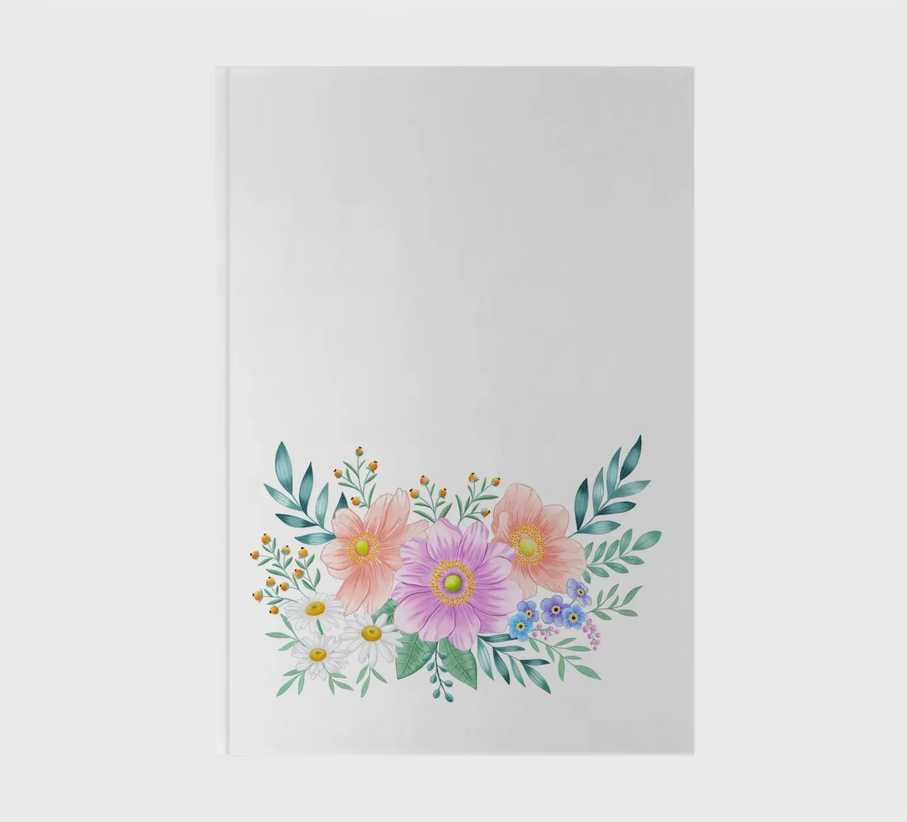 Flower frame with spring flair. Space for your own text notebook by CalliLetters
