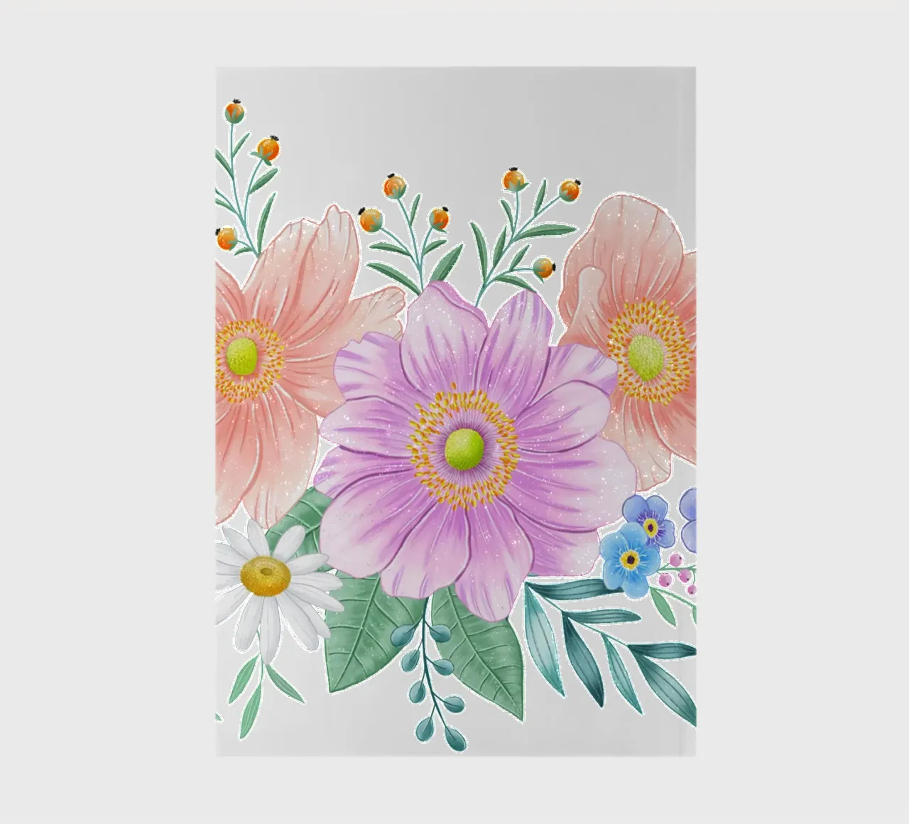 Flower frame with spring flair. Space for your own text notebook by CalliLetters
