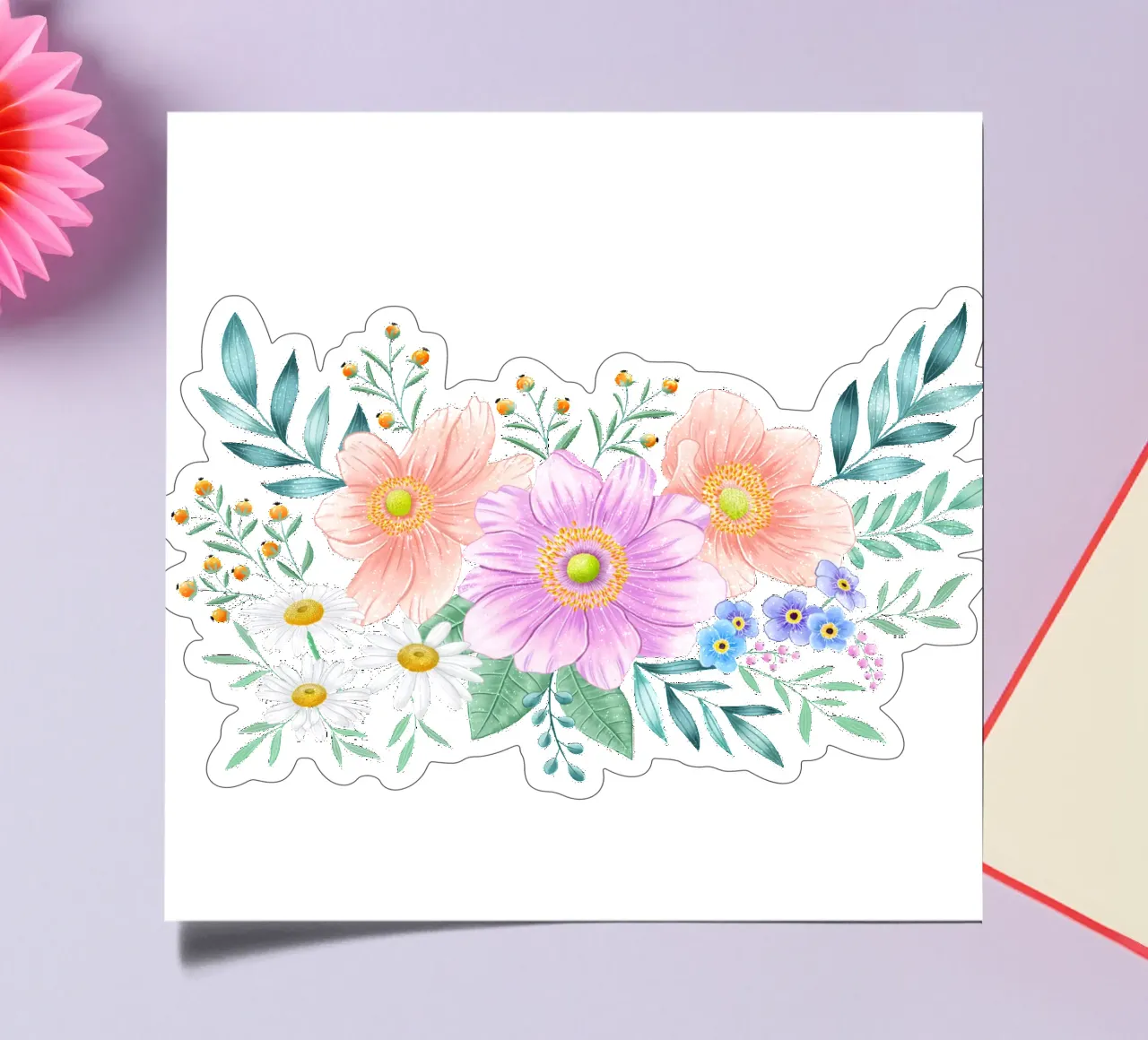 Flower frame with spring flair. Space for your own text sticker sheet by CalliLetters