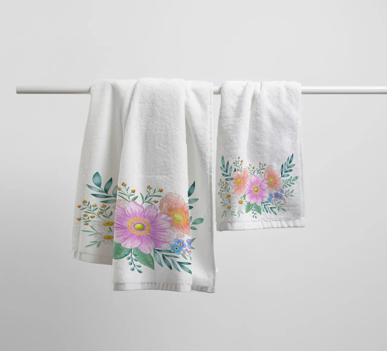 Flower frame with spring flair. Space for your own text towel by CalliLetters