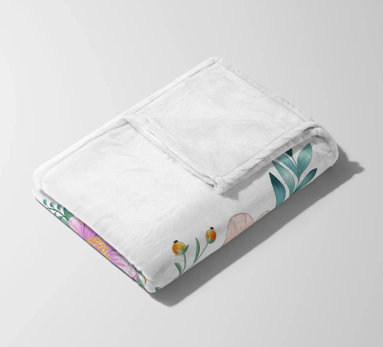 Flower frame with spring flair. Space for your own text fleece blanket by CalliLetters