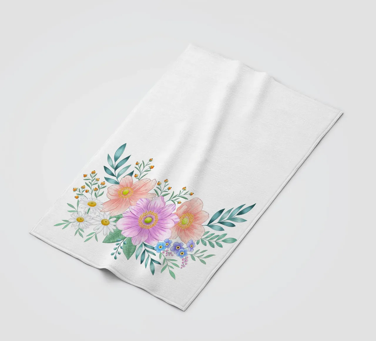 Flower frame with spring flair. Space for your own text fleece blanket by CalliLetters
