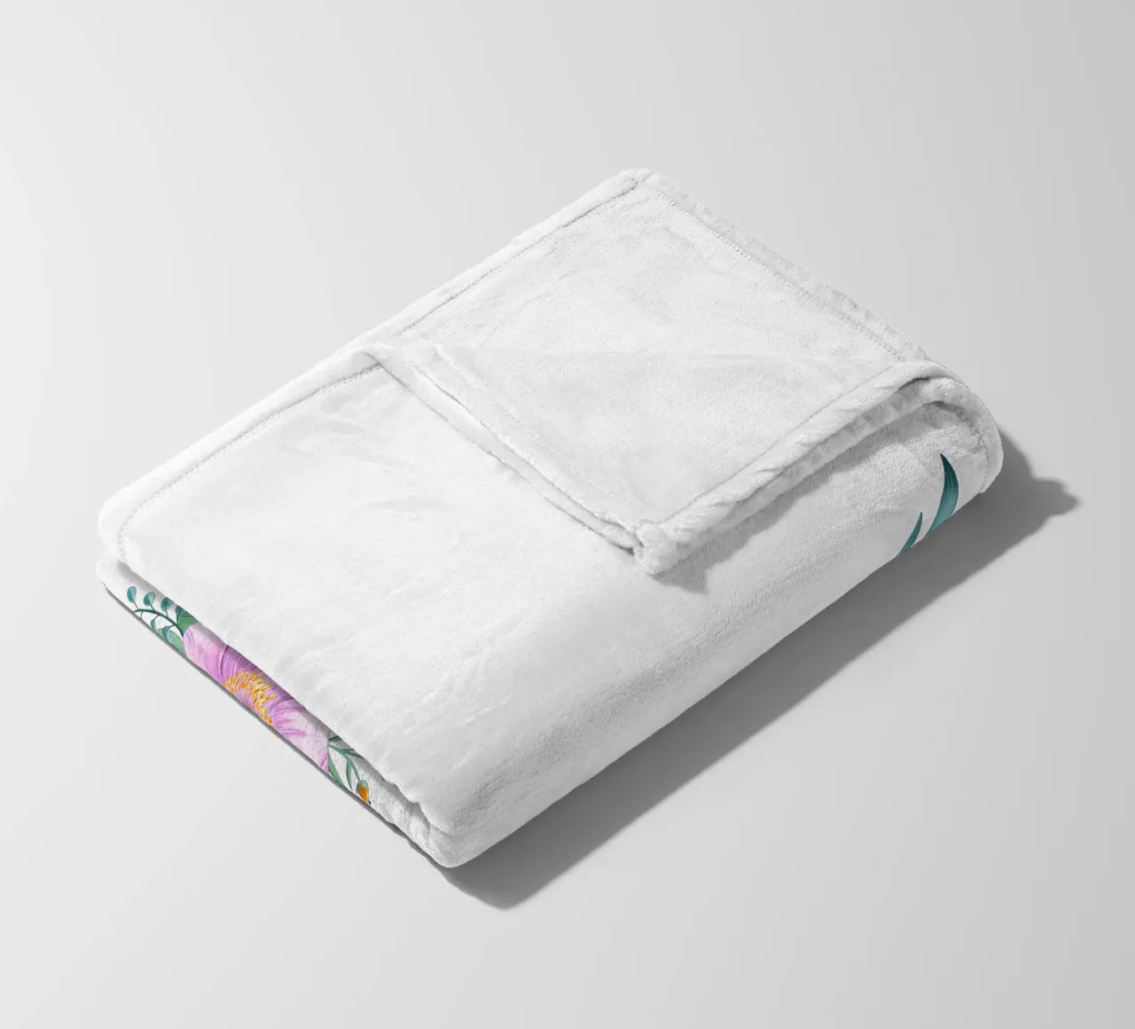 Flower frame with spring flair. Space for your own text fleece blanket by CalliLetters