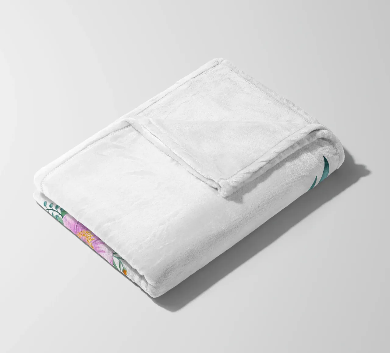 Flower frame with spring flair. Space for your own text fleece blanket by CalliLetters