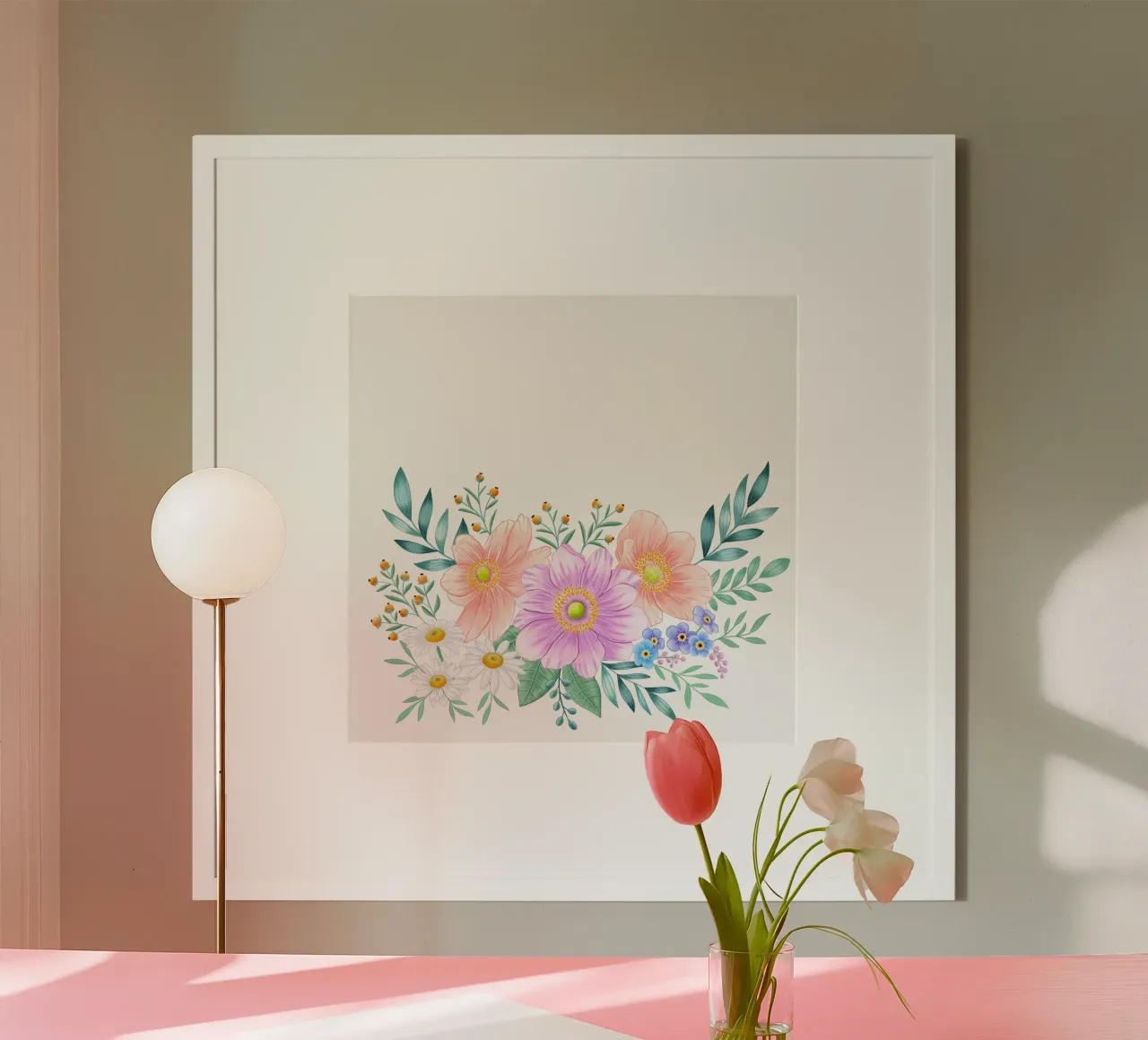 Cornice floreale dal sapore primaverile. Spazio per il vostro testo poster con telaio in plastica da CalliLetters