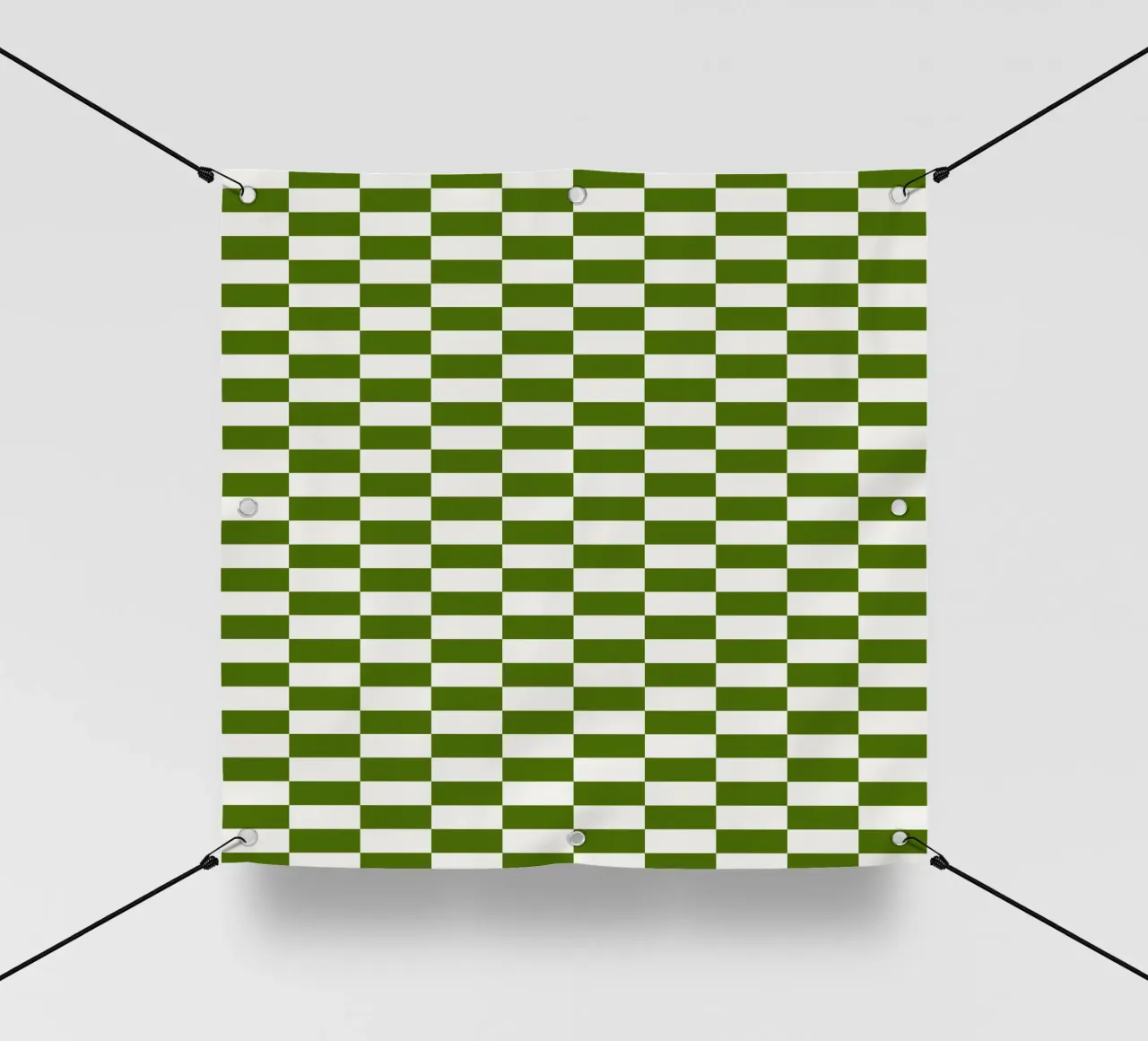 Strisce a quadri verdi di metà secolo telo in pvc da Timeless moderna