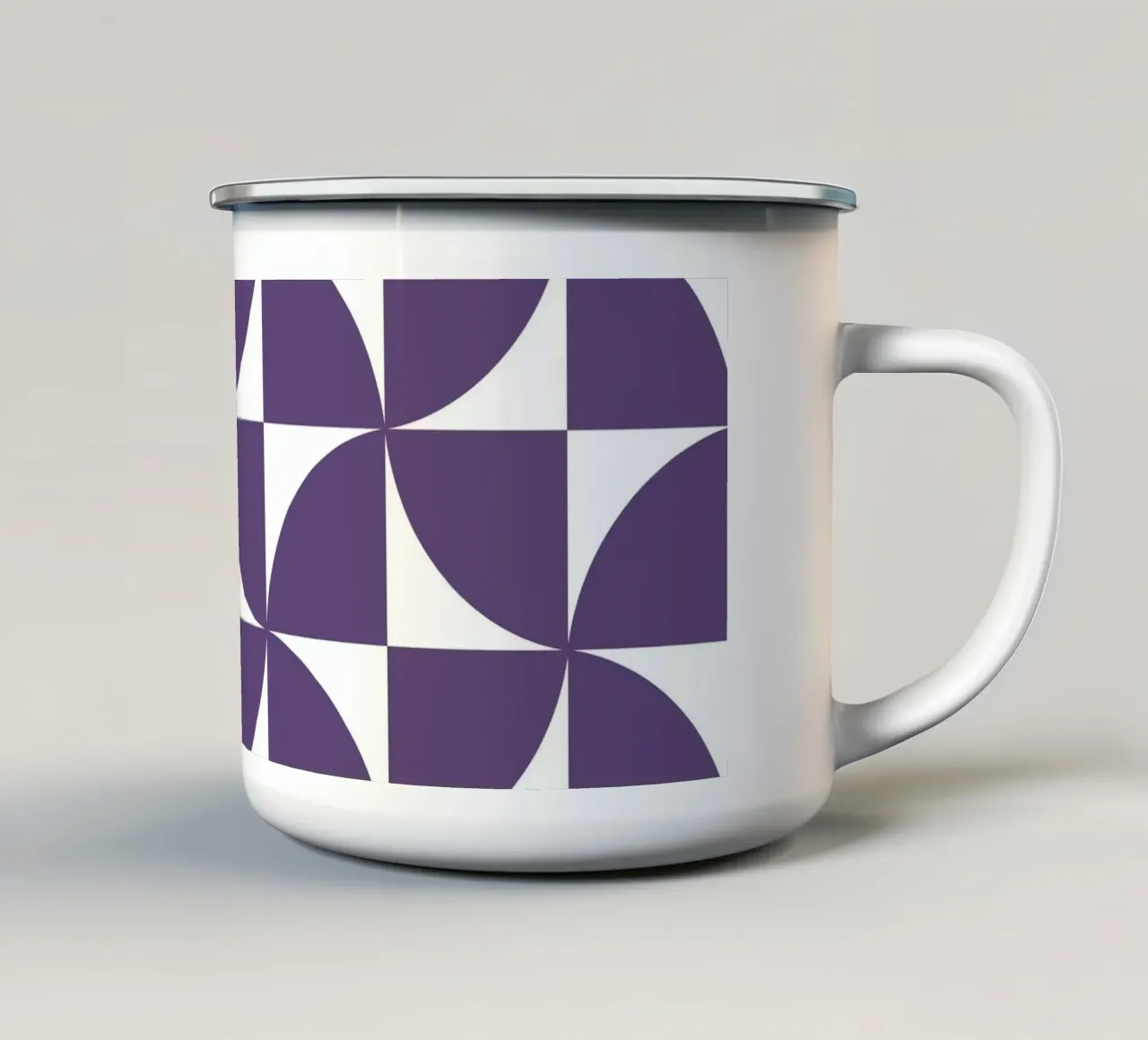 Viola Modello Bauhaus di metà secolo tazza in smalto da Timeless moderna