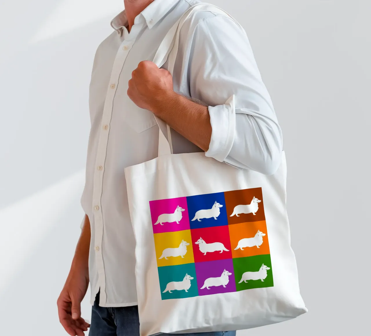 Corgie borsa in juta da Pop dogs