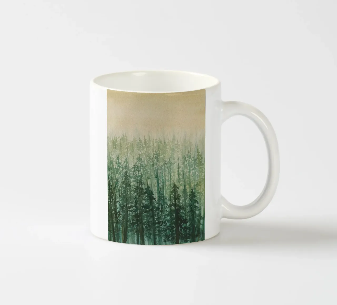 Nella nebbia dorata tazza in ceramica da Eva Nev Watercolor