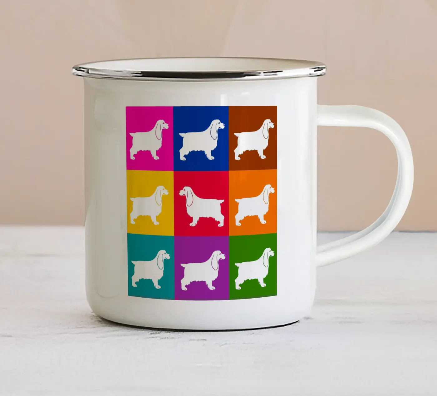 Cocker enamel mug by Pop dogs