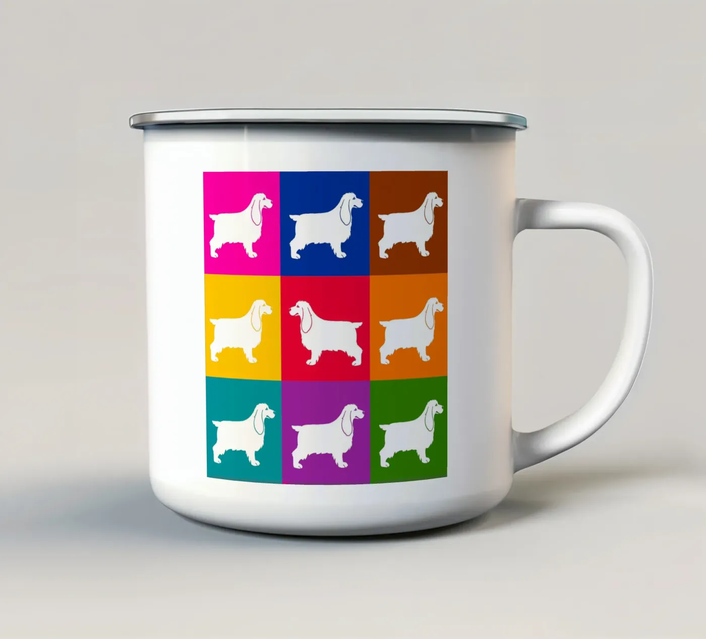 Cocker enamel mug by Pop dogs