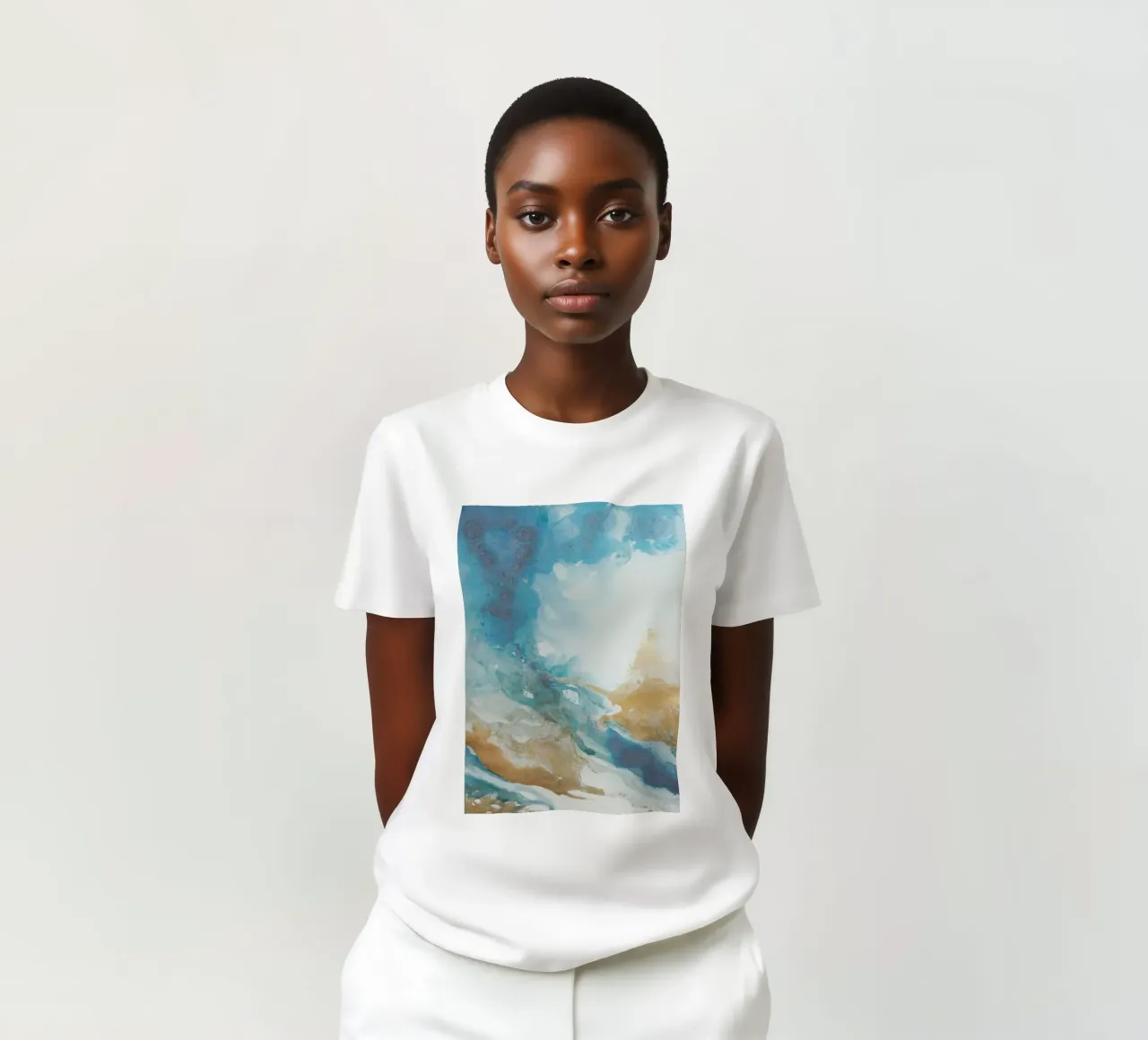 Côte bleue II t-shirt de Eva Nev Watercolor