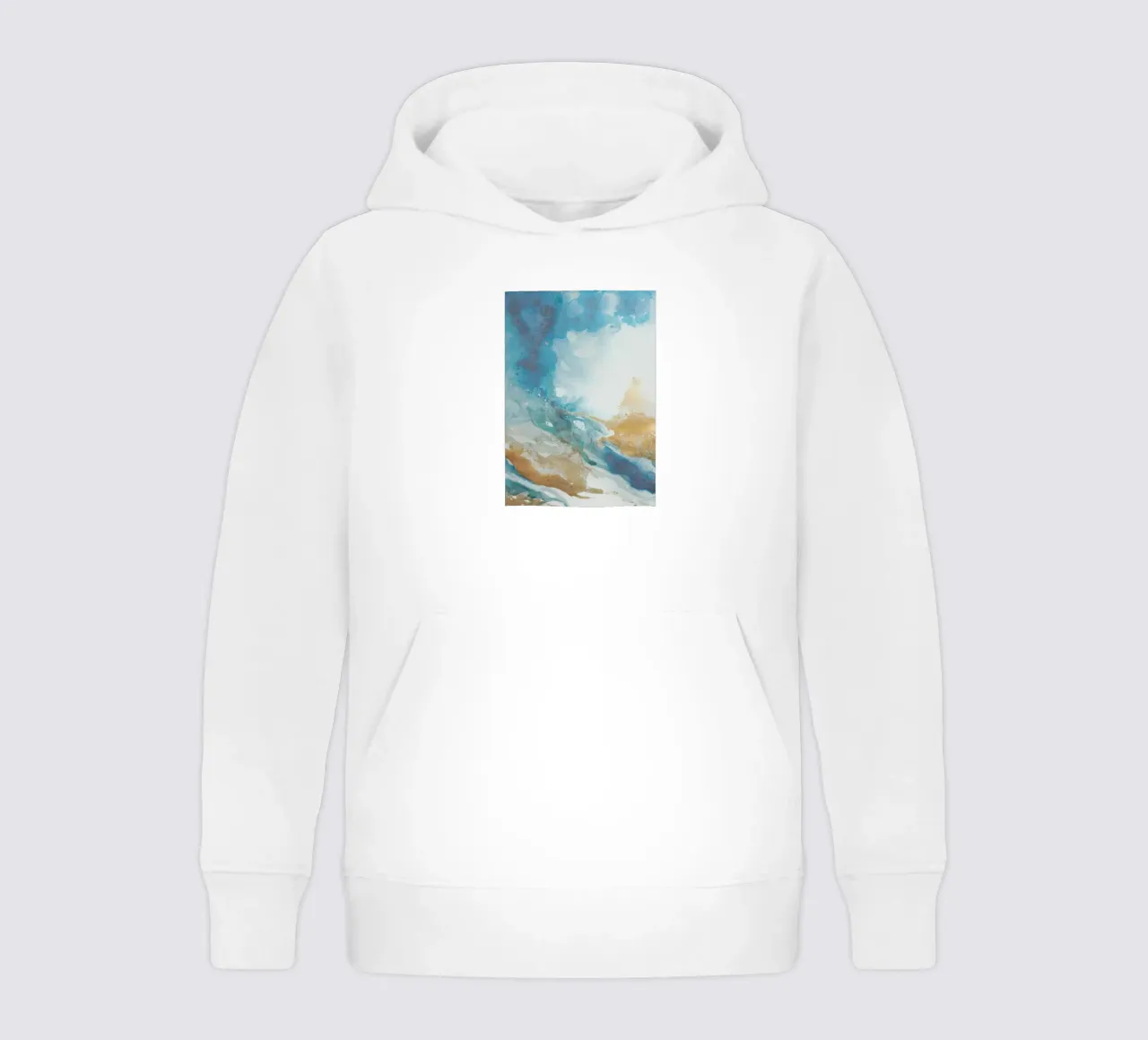 Blaue Küste II Kinder Hoodie von Eva Nev Watercolor
