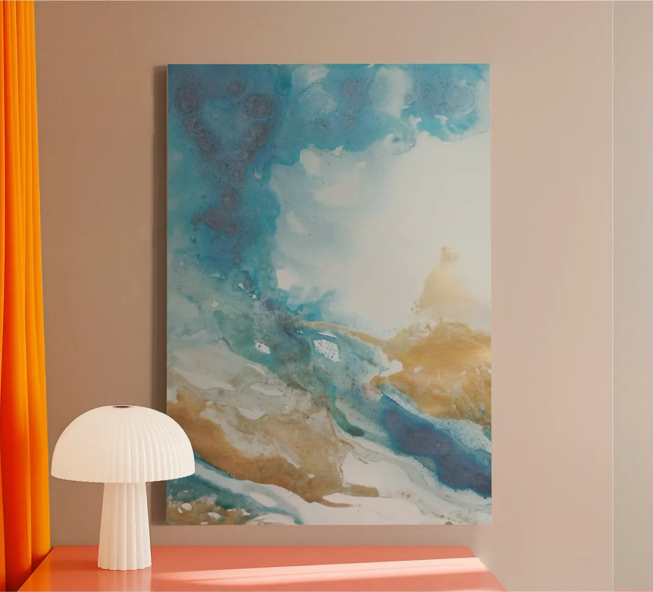 Costa Azzurra II tela con Cornice a cassetta da Eva Nev Watercolor