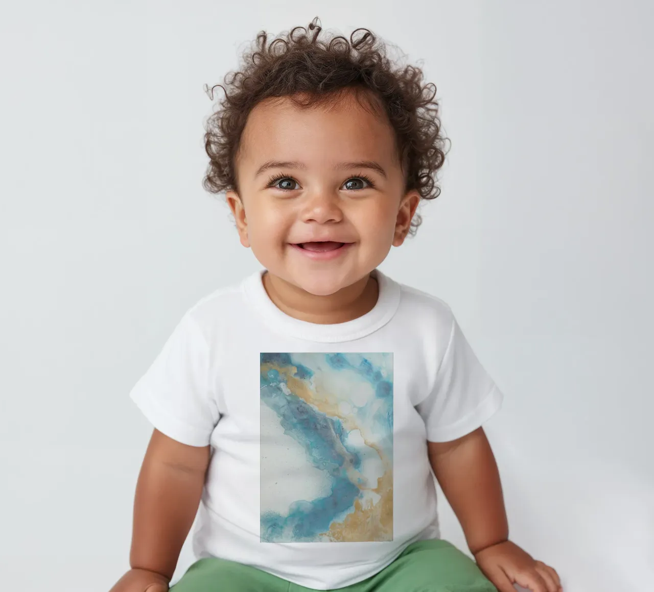 Blue Coast baby t-shirt by Eva Nev Watercolor
