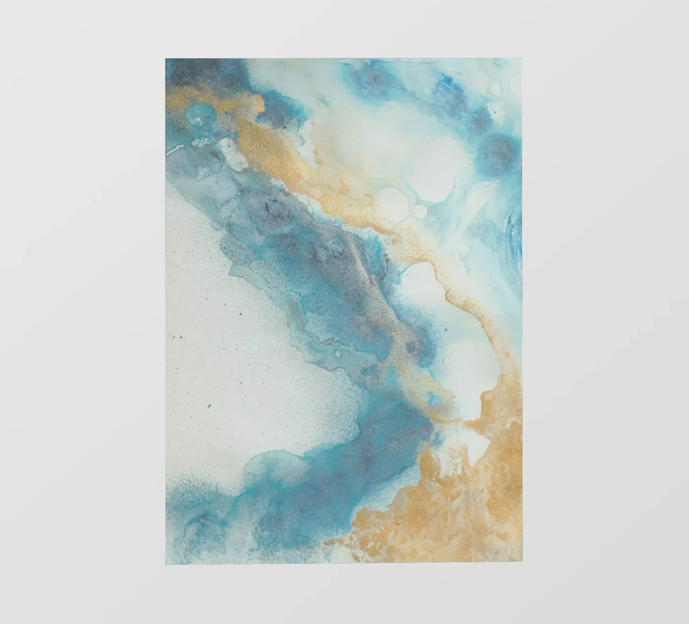 Blauwe kust fotobehang van Eva Nev Watercolor