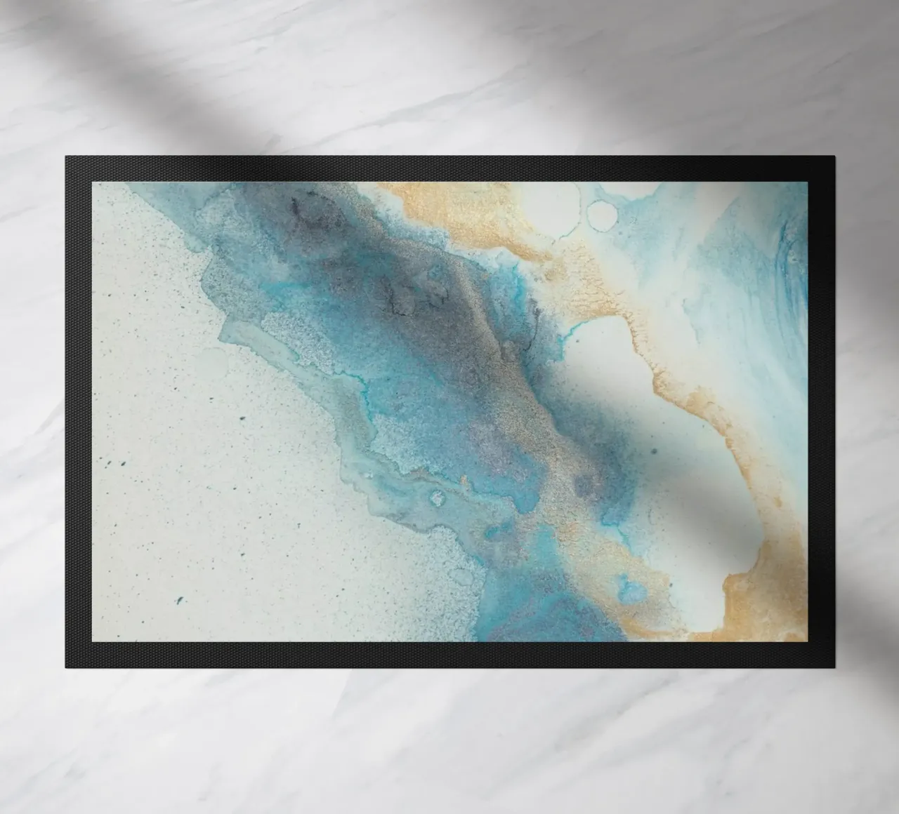 Blauwe kust deurmat van Eva Nev Watercolor