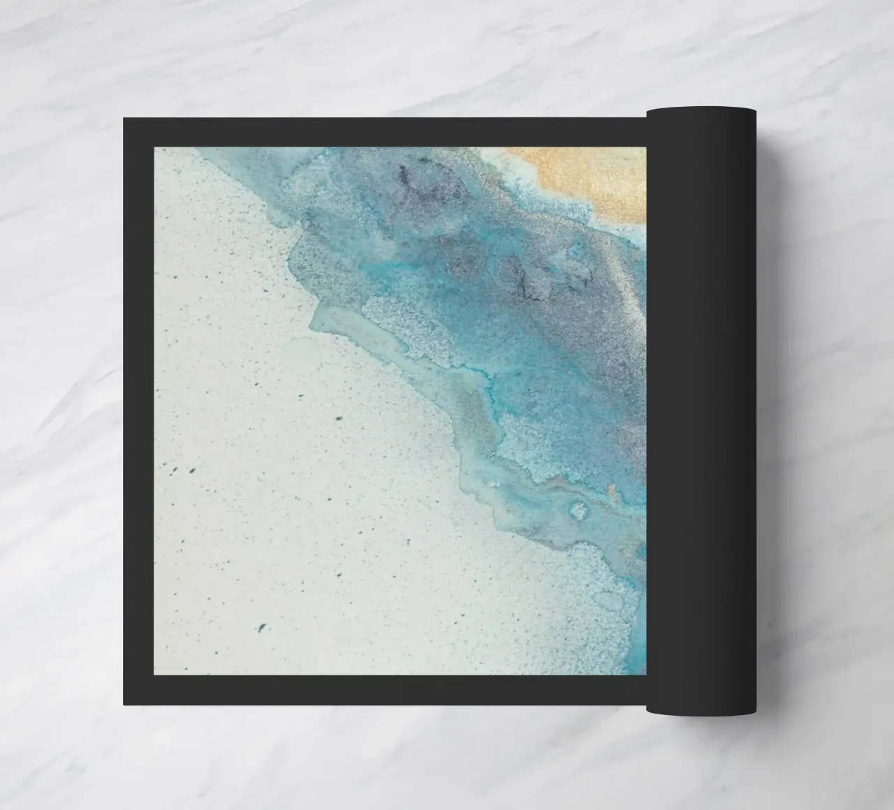 Blauwe kust deurmat van Eva Nev Watercolor