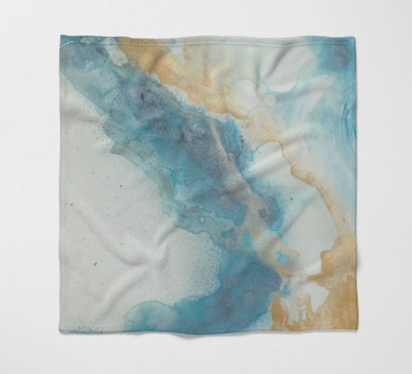 Blauwe kust fleecedeken van Eva Nev Watercolor