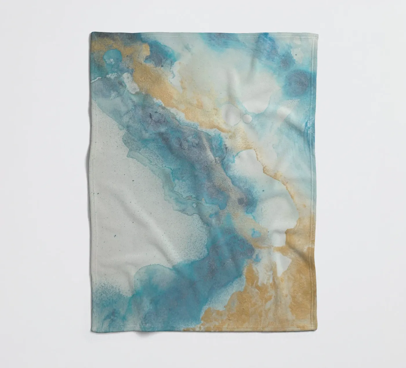 Blauwe kust fleecedeken van Eva Nev Watercolor