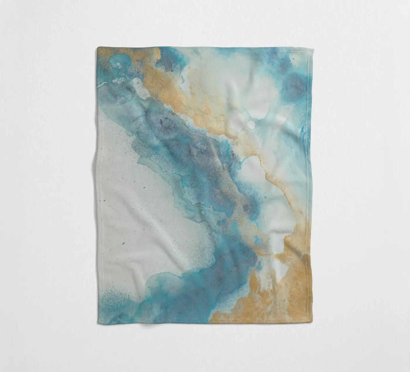 Blauwe kust fleecedeken van Eva Nev Watercolor