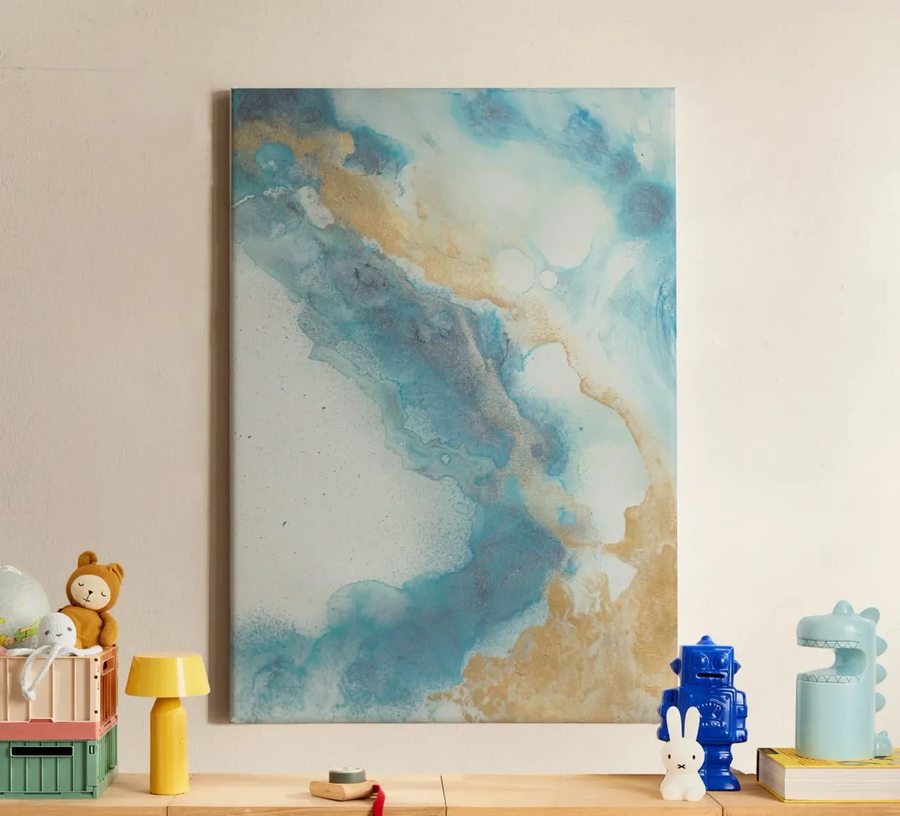 Blue Coast canvas by Eva Nev Watercolor