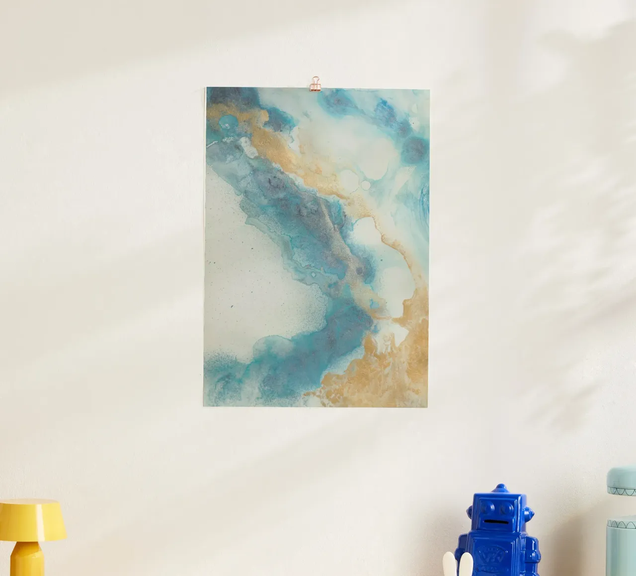 Blauwe kust poster van Eva Nev Watercolor