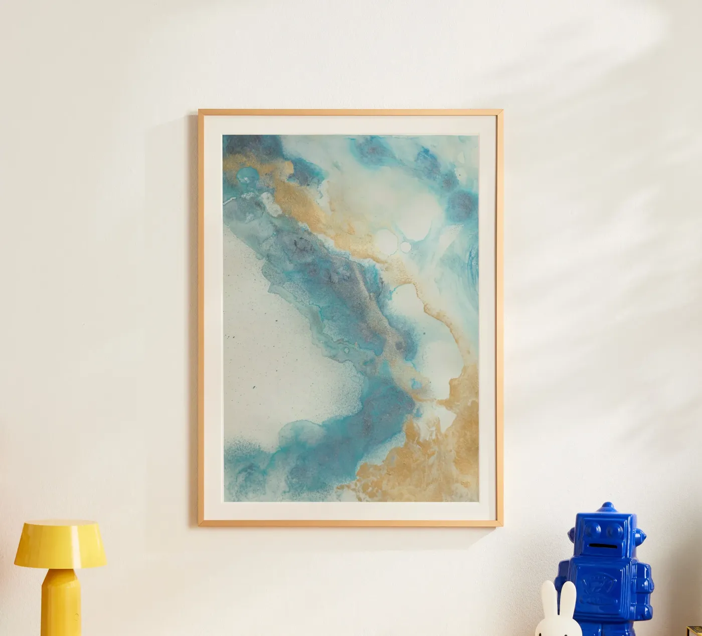 Blauwe kust poster van Eva Nev Watercolor