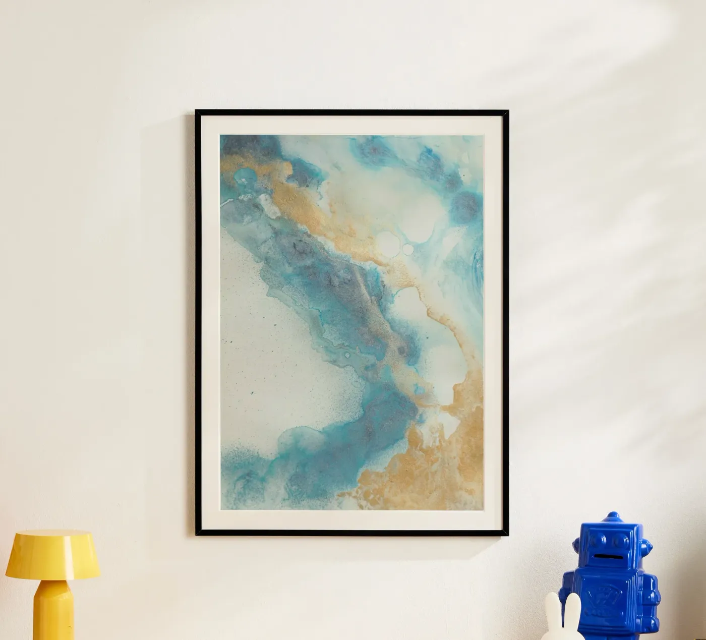 Blauwe kust poster van Eva Nev Watercolor