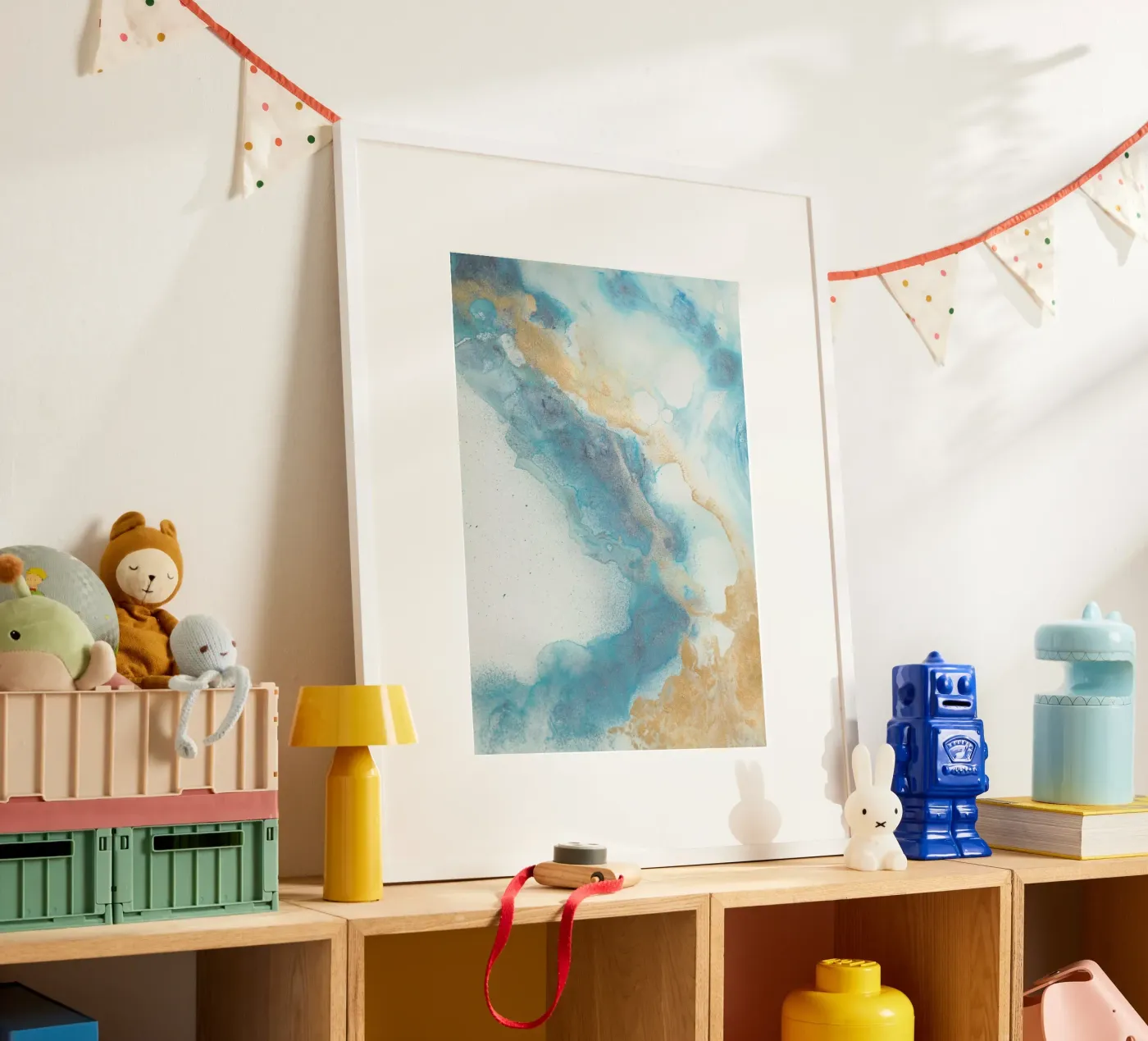 Blauwe kust poster van Eva Nev Watercolor