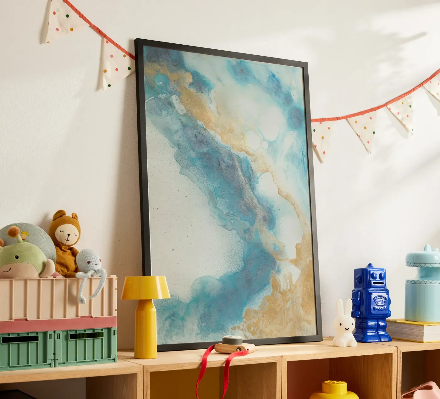 Blauwe kust poster van Eva Nev Watercolor