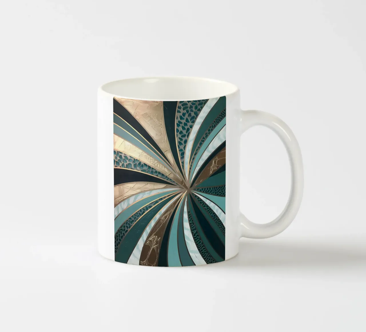 Emerald Vortex ceramic mug by Artistic-shop
