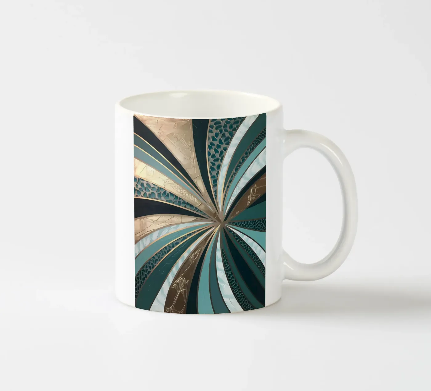 Emerald Vortex ceramic mug by Artistic-shop